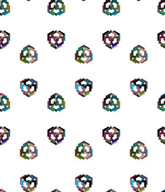 Farklı geometrik şekillere sahip kusursuz desensiz vektör çizimi
