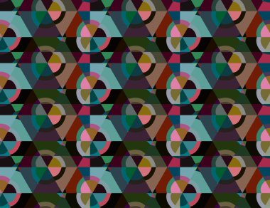 farklı geometrik şekillere sahip soyut, pürüzsüz desensiz vektör çizimi