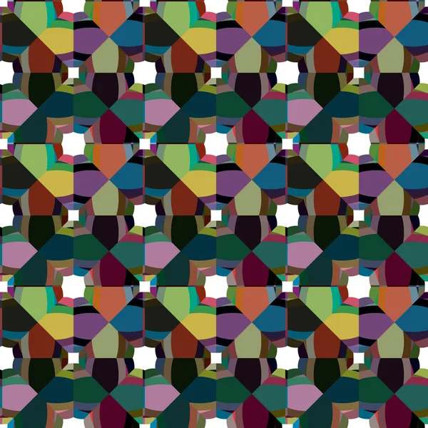 Αφηρημένη Αδιάλειπτη Απεικόνιση Διάνυσμα Μοτίβο Διαφορετικά Γεωμετρικά Σχήματα — Διανυσματικό Αρχείο