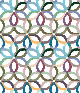 farklı geometrik şekillere sahip soyut, pürüzsüz desensiz vektör çizimi