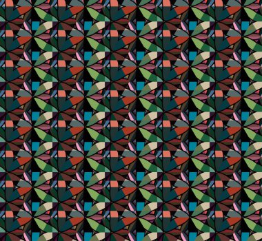 Farklı geometrik şekillere sahip kusursuz desensiz vektör çizimi