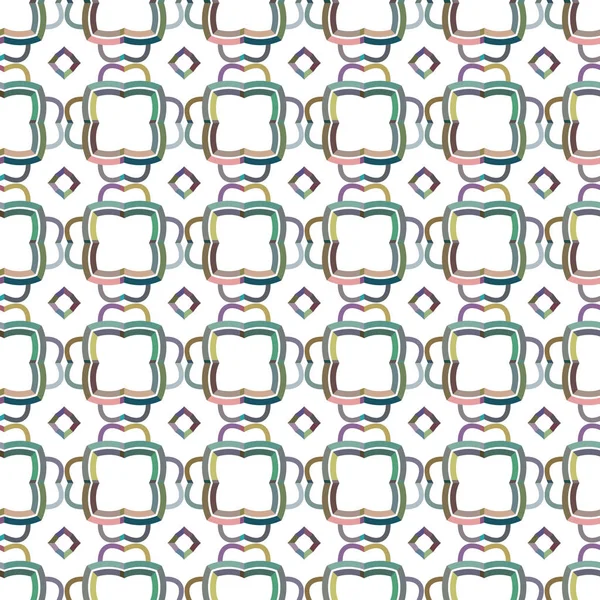 Naadloze Patroon Vector Illustratie Met Verschillende Geometrische Vormen — Stockvector