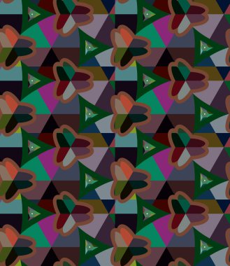 Soyut geometrik dikişsiz desen. Duvar kağıtları, arkaplan, yüzey dokuları için vektör çizimi 