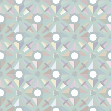 farklı geometrik şekillere sahip soyut, pürüzsüz desensiz vektör çizimi