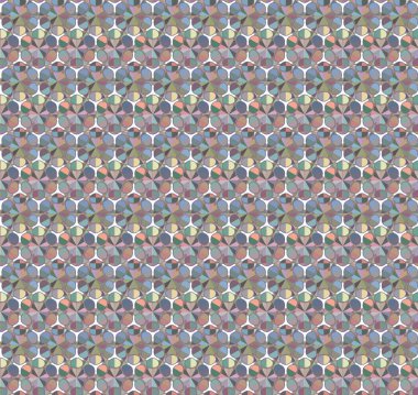 Farklı geometrik şekillere sahip kusursuz desensiz vektör çizimi