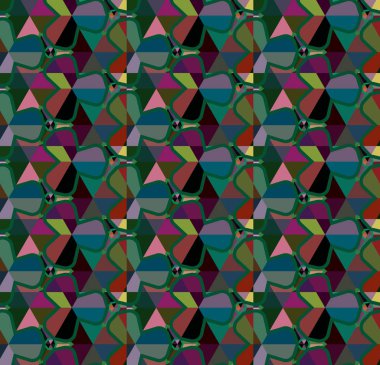 farklı geometrik şekillere sahip soyut, pürüzsüz desensiz vektör çizimi