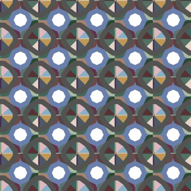 Farklı geometrik şekillere sahip kusursuz desensiz vektör çizimi
