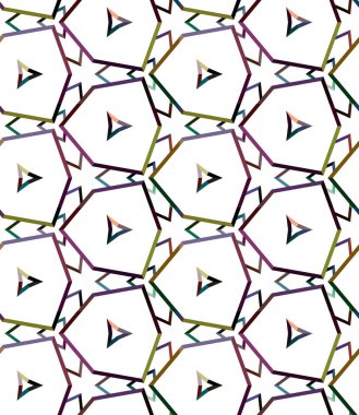 farklı geometrik şekillere sahip soyut, pürüzsüz desensiz vektör çizimi