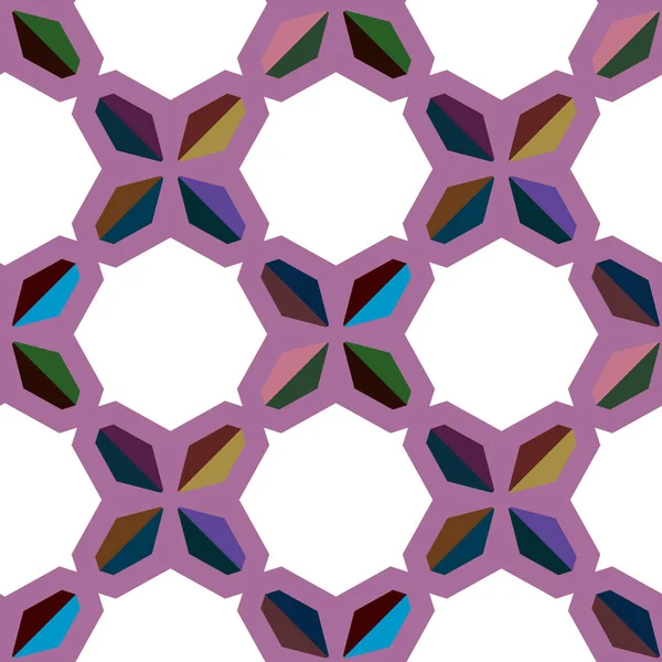 具有几何形状矢量插图的无缝图案 — 图库矢量图片