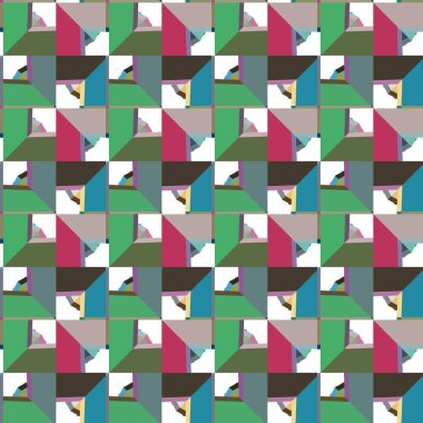 Modern geometrik vektör tasarımı, kusursuz desen çizimi