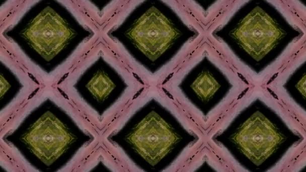 Verfilmung Mit Nahtlosem Geometrischen Ornamentmuster Hintergrund Abstrakter Illusionen — Stockvideo