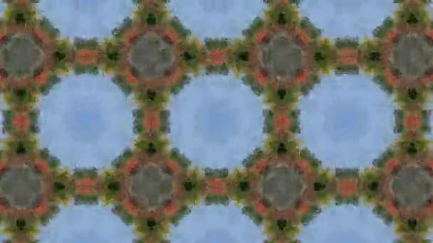 Verfilmung Mit Nahtlosem Geometrischen Ornamentmuster Hintergrund Abstrakter Illusionen — Stockvideo