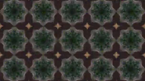 Verfilmung Mit Nahtlosem Geometrischen Ornamentmuster Hintergrund Abstrakter Illusionen — Stockvideo