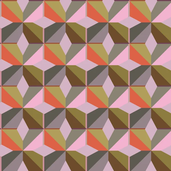 Naadloos Geometrisch Ornamentspatroon Abstracte Illusie Achtergrond — Stockvector