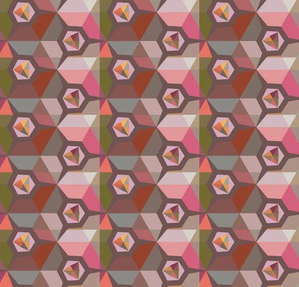 Fondo Abstracto Ilusión Filmación Con Patrón Ornamental Geométrico Sin Costuras — Archivo Imágenes Vectoriales