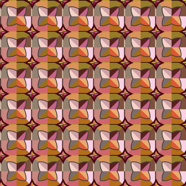 Abstrakte Illusion Hintergrund Verfilmung Mit Nahtlosem Geometrischen Ornamentmuster — Stockvektor