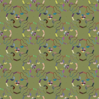 Geometrik şekilli kusursuz desen vektör çizimi