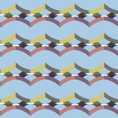 Geometrik şekilli kusursuz desen vektör çizimi