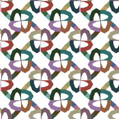 Geometrik şekilli kusursuz desen vektör çizimi