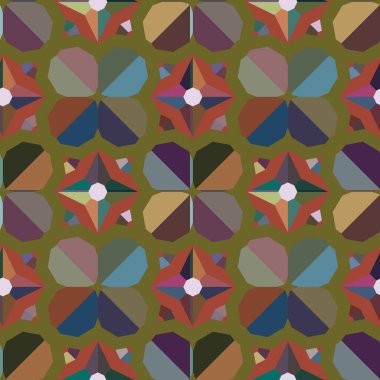 Geometrik şekilli kusursuz desen vektör çizimi