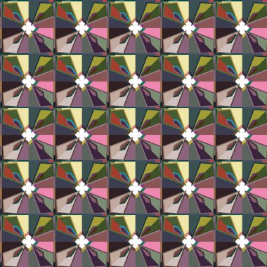 Geometrik şekilli kusursuz desen vektör çizimi