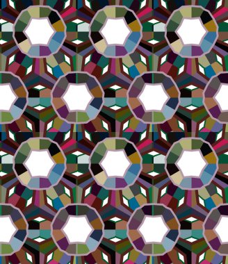 Geometrik şekilli kusursuz desen vektör çizimi