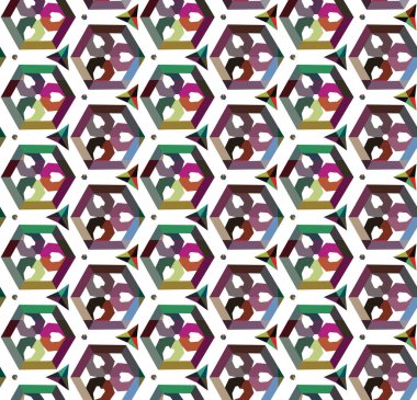 Geometrik şekilli kusursuz desen vektör çizimi