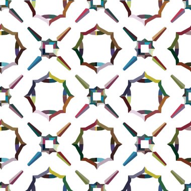 Geometrik şekilli kusursuz desen vektör çizimi