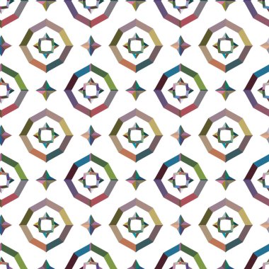 Geometrik şekilli kusursuz desen vektör çizimi