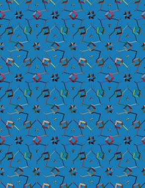 Geometrik şekilli kusursuz desen vektör çizimi