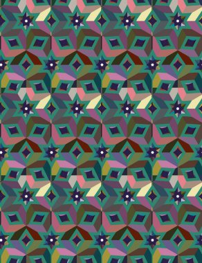 Geometrik şekilli kusursuz desen vektör çizimi