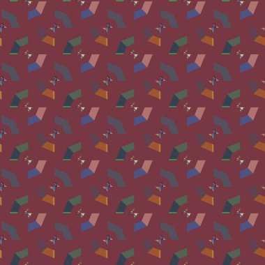 Geometrik şekilli kusursuz desen vektör çizimi