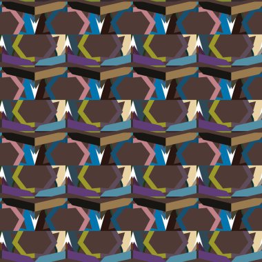 Geometrik şekilli kusursuz desen vektör çizimi