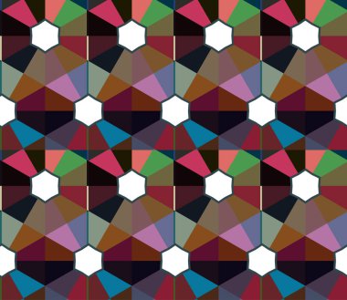 Geometrik şekilli kusursuz desen vektör çizimi