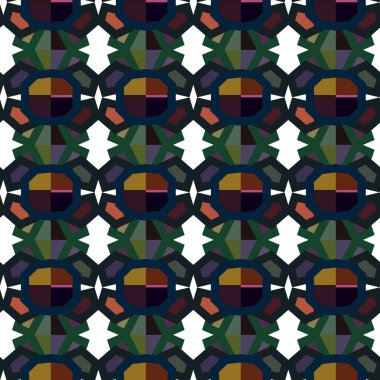 Geometrik şekilli kusursuz desen vektör çizimi