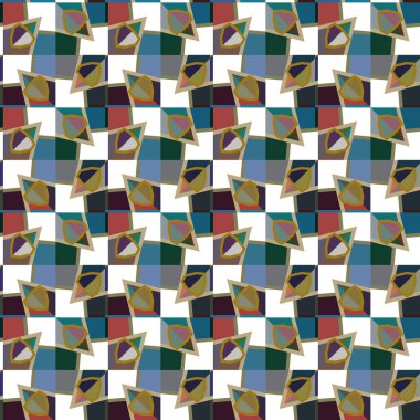 Geometrik şekilli kusursuz desen vektör çizimi