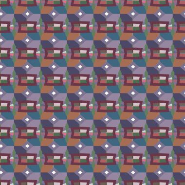 Geometrik şekilli kusursuz desen vektör çizimi