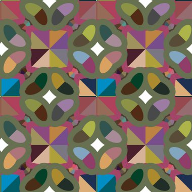 Geometrik şekilli kusursuz desen vektör çizimi