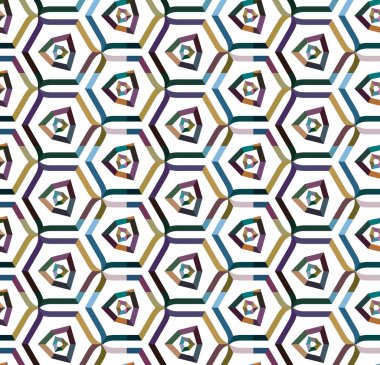 Geometrik şekilli kusursuz desen vektör çizimi
