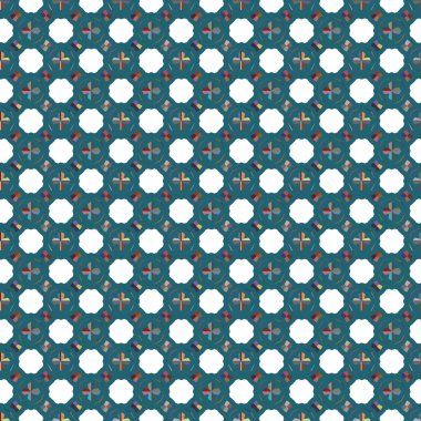 Geometrik şekilli kusursuz desen vektör çizimi