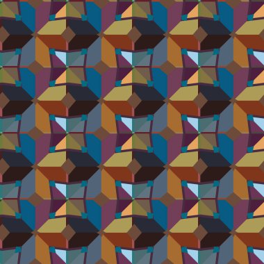 Geometrik şekilli kusursuz desen vektör çizimi