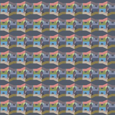 Geometrik şekilli kusursuz desen vektör çizimi