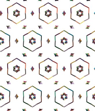 Geometrik şekilli kusursuz desen vektör çizimi