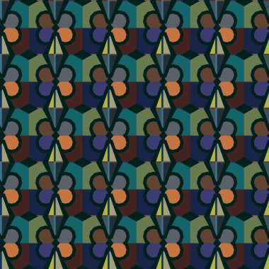 Geometrik şekilli kusursuz desen vektör çizimi