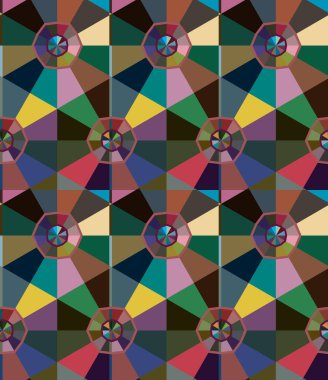 Geometrik şekilli kusursuz desen vektör çizimi