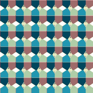 Geometrik şekilli kusursuz desen vektör çizimi