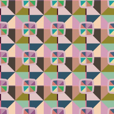 Geometrik şekilli kusursuz desen vektör çizimi