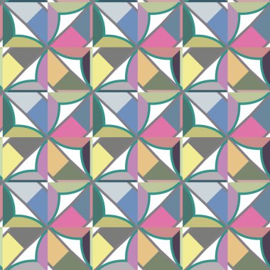 Geometrik şekilli kusursuz desen vektör çizimi