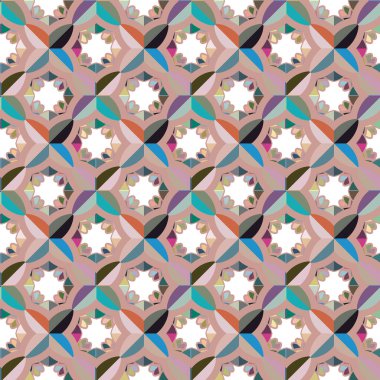 Geometrik şekilli kusursuz desen vektör çizimi