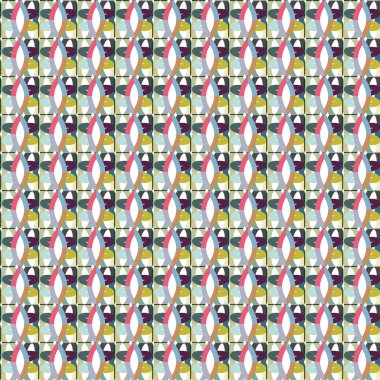 Geometrik şekilli kusursuz desen vektör çizimi